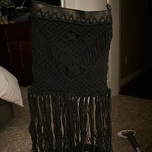 Black knitted purse